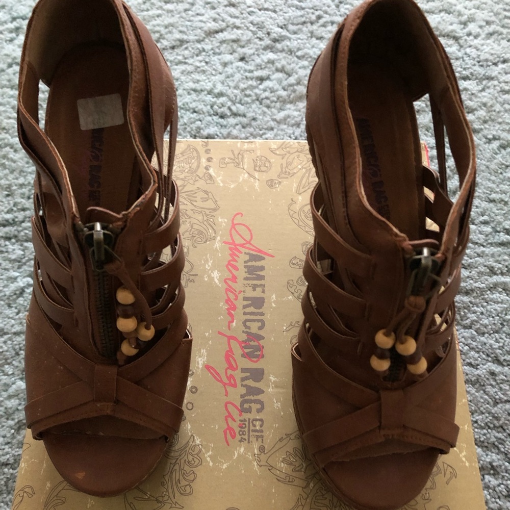 American Rag brown platform wedges